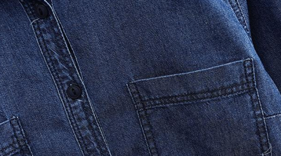 SKJN001 order slim denim shirt design fashion joker denim shirt custom-made long-sleeved denim shirt denim shirt garment factory denim shirt price side view